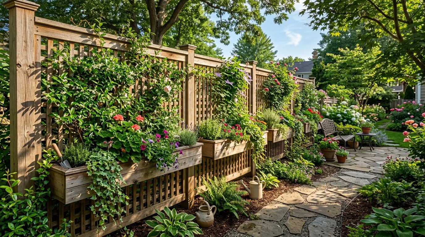 Modern Patio Screen With Lattice Top